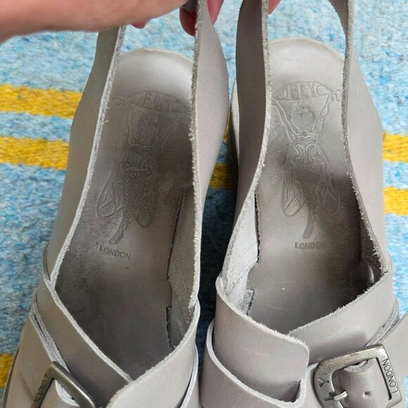 Fly London Gray Leather Platform Sandals Size 43 - Picture 4 of 6